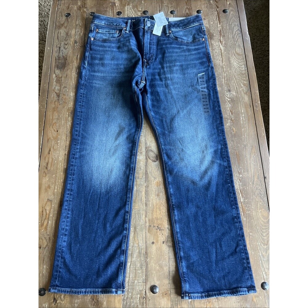 American Eagle Airflex+ Mens Original Bootcut Jeans Medium Wash 34x30 NEW NWT